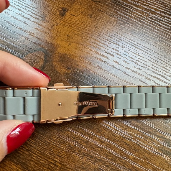 Michele Apple Watch Band Gray Silicone and Rose Gold 42mm - Picture 4 of 7